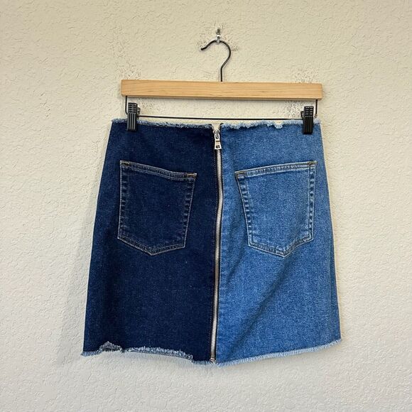 COTTON CITIZEN Mini Zip Skirt Two-Tone in Mercer/Melrose - Picture 7 of 12